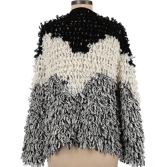 πSTUNNINGπ Bogo Chic Shaggy Colorblock Loop Knit Knit Cardigan - Picture 10 of 11